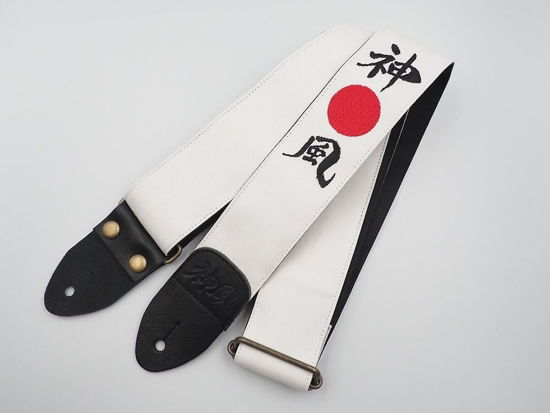 Canvas guitar strap  Kurashiki canvas & Tochigi leather - อื่นๆ - ผ้าฝ้าย/ผ้าลินิน สีเหลือง