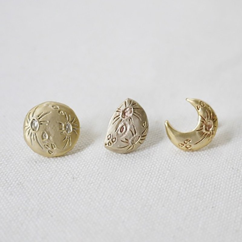 Moon Phases Age / Piercing PA288 - Earrings & Clip-ons - Other Metals Gold