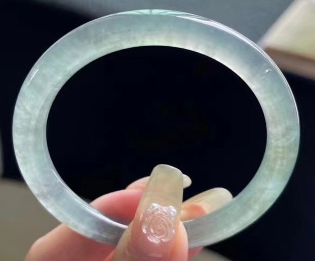 氷型天然翡翠 ビルマA翡翠ブレスレット・高氷型レイクグリーン翡翠