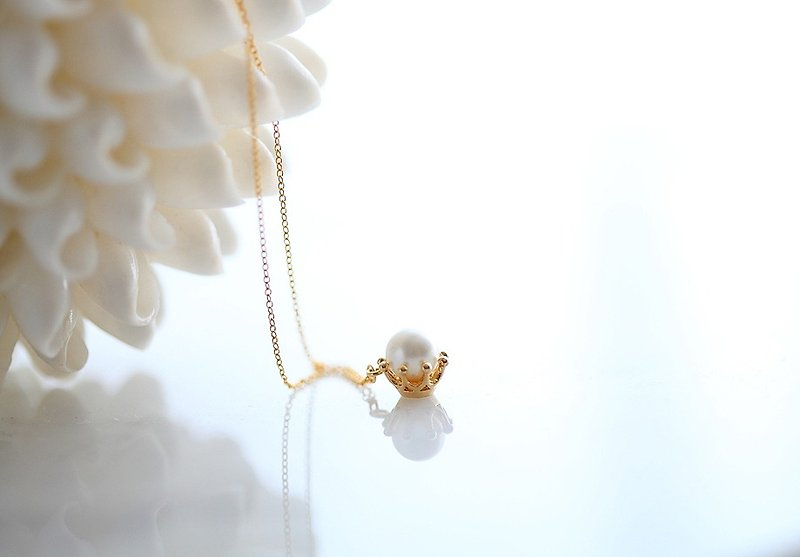 [14KGF] Necklace, 16KGP Pearl - Necklaces - Other Materials White