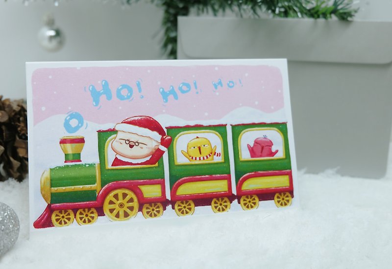 Warbie X'Mas Card : Train ( Merry christmas & Happy new year) - Cards & Postcards - Paper White