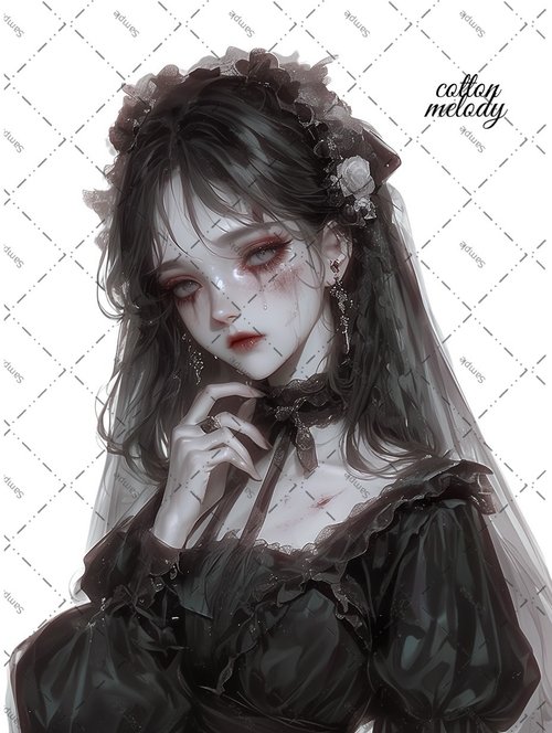 cotton-melody original sticker no.1661 人物ステッカー オリジナルステッカー 人物ステッカー 女の子ステッカー オリジナル人物ステッカー