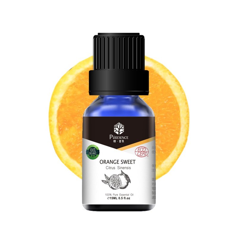 樸香氛PÜRESENCE有機甜橙精油(Orange Sweet)15ml - 香氛/精油/擴香 - 精油 橘色