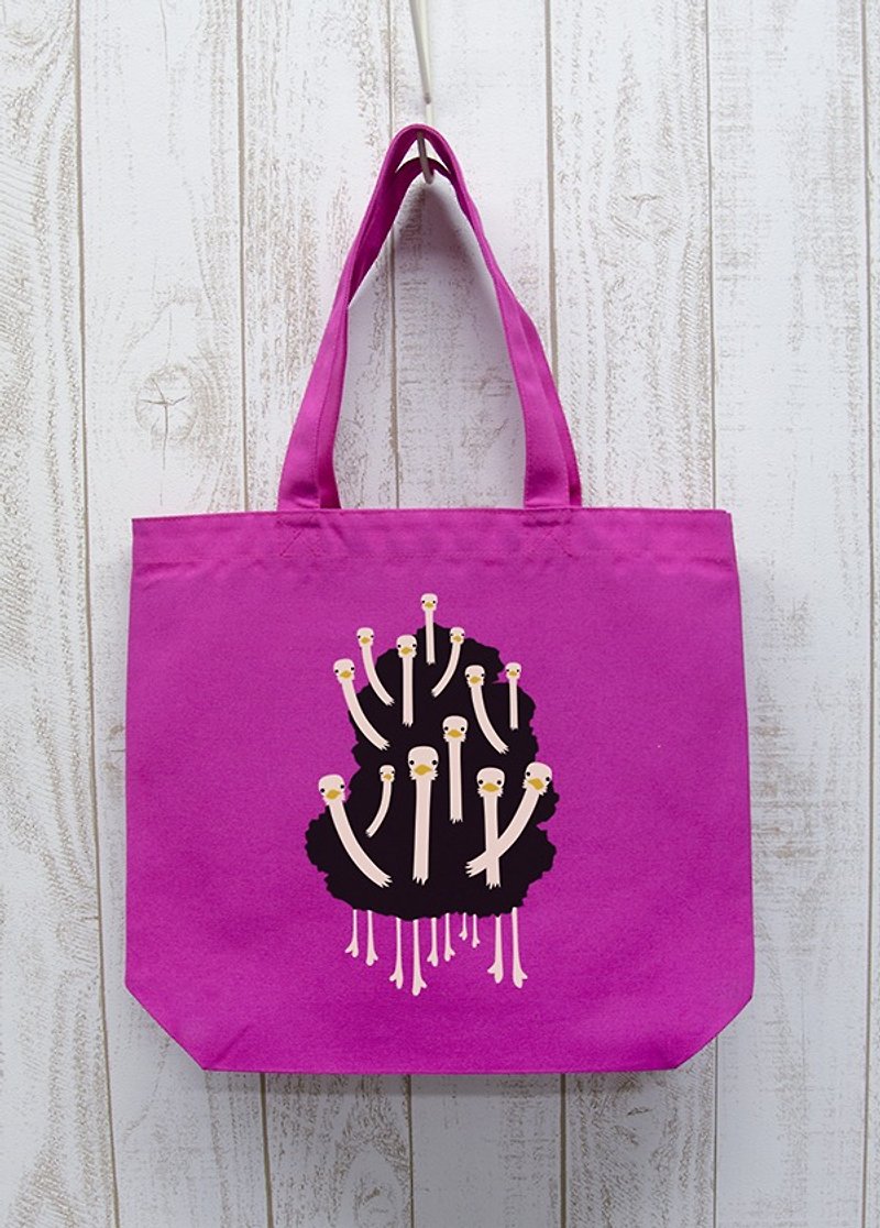Ostrich Club Outing Tote Ostrich Club Tropical Pink / R004-BT-PK - Other - Cotton & Hemp Pink