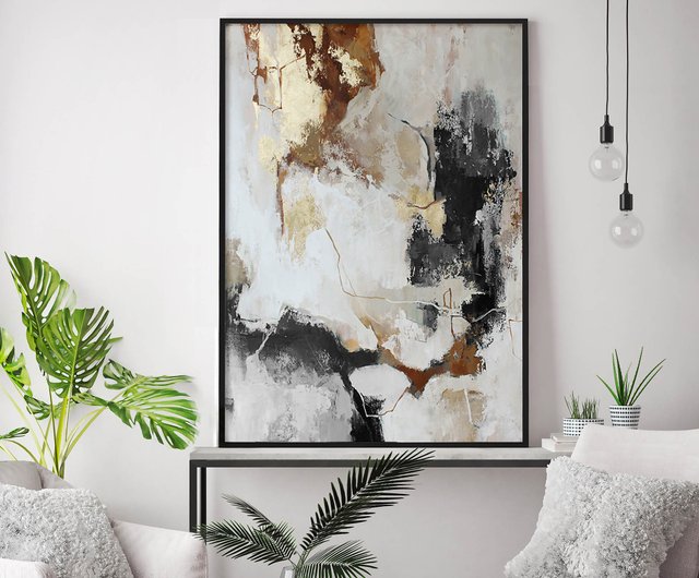 グレーの絵画 | グレーゴールドの絵画 | ゴールデングレーの抽象画