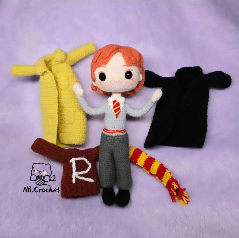 Handmade crochet | Mao Leng doll | Ron Wesley | HarryPotter series - ตุ๊กตา - ไฟเบอร์อื่นๆ หลากหลายสี