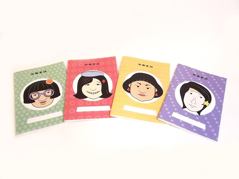 Fruit Girl--Four Blank Notebooks with Riding Stitches - สมุดบันทึก/สมุดปฏิทิน - กระดาษ 