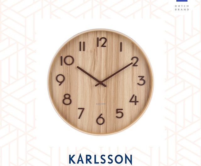 Karlsson PURE WALL CLOCK  40cm Light BROWN Wood 