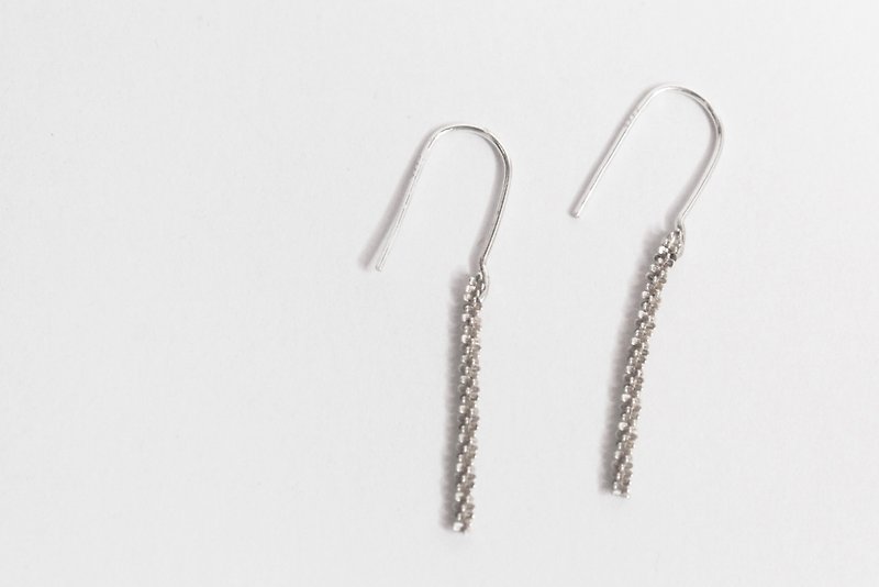 Glittery Silver Handmade Earrings - Earrings & Clip-ons - Sterling Silver Silver