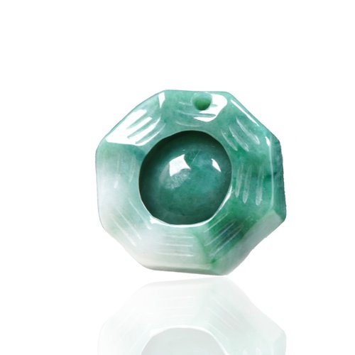 瓔珞珠寶盒 E.L.Jewelry Box 【擋煞‧避邪】飄綠花翡翠八卦項鍊 | 天然緬甸玉A貨翡翠 | 送禮
