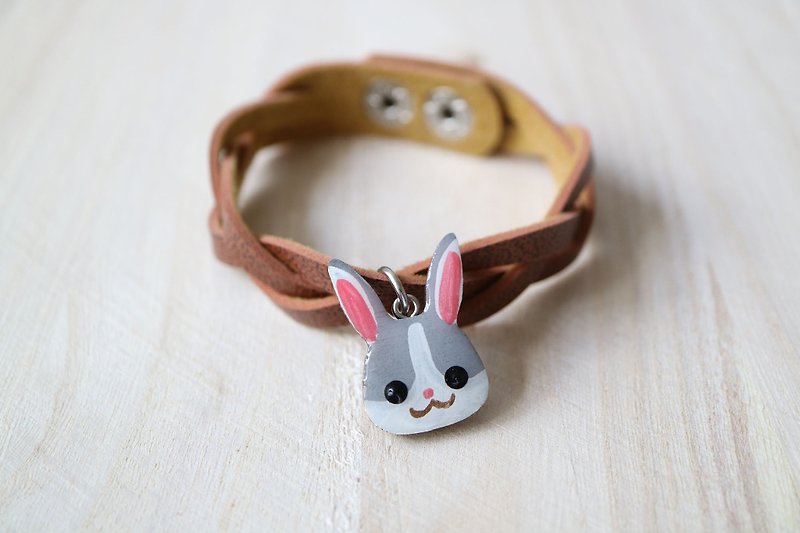 Mini rabbit wooden block - Bracelets - Wood Gray