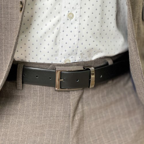 Zude Leather 柱的皮件 黑色真皮皮帶/商務皮帶 免費客製刻字 生日禮物/母親節禮物