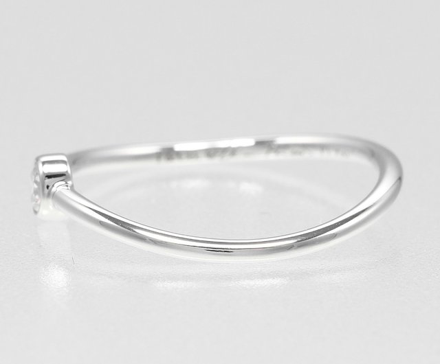 ティファニー　シングルロウ　リング　pt950 7.5号　現行品 TIFFANY&Co. ティファニー ウェーブ シングルロウ 1P