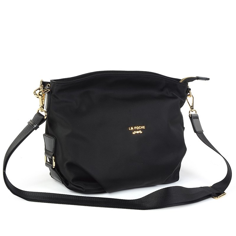 Classic Smile_M_Side Shoulder Crossbody Bag_Waterproof Black - Messenger Bags & Sling Bags - Waterproof Material Black