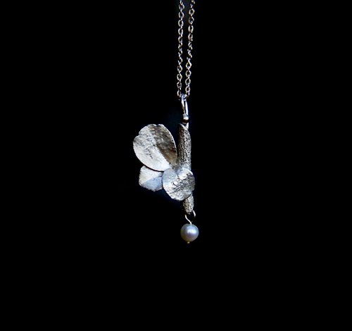 目目設計Gaze 植物寫實系列 - 福建茶 珍珠 - 925純銀手作項鍊 銀飾 禮物 包裝