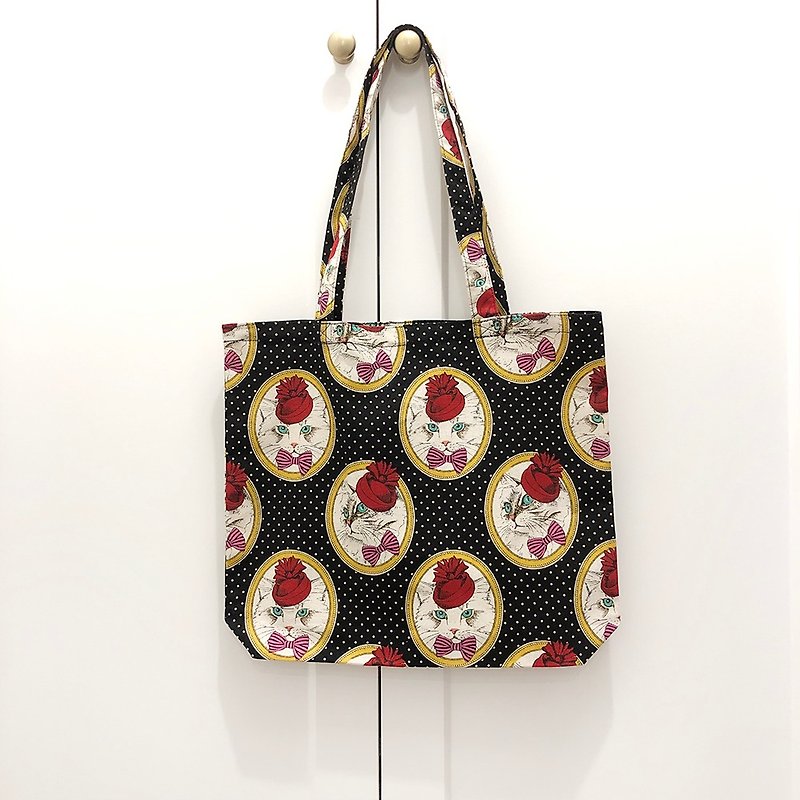 Eco Bag-Cat - กระเป๋าถือ - ผ้าฝ้าย/ผ้าลินิน หลากหลายสี