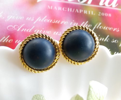 老時光角落 Vintage Jewelry 西洋古董飾品 簡約 旋轉框 針式耳環