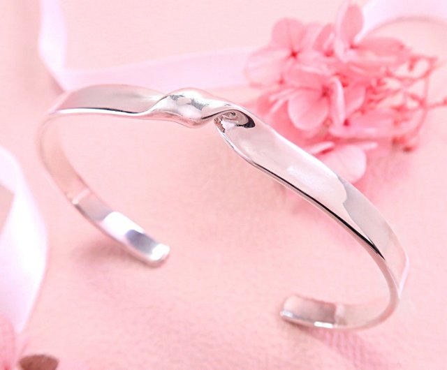 Ribbon Knot C Bracelet Sterling Silver Bracelet - Shop