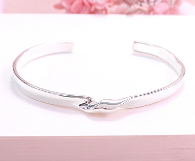 Ribbon Knot C Bracelet Sterling Silver Bracelet - Shop