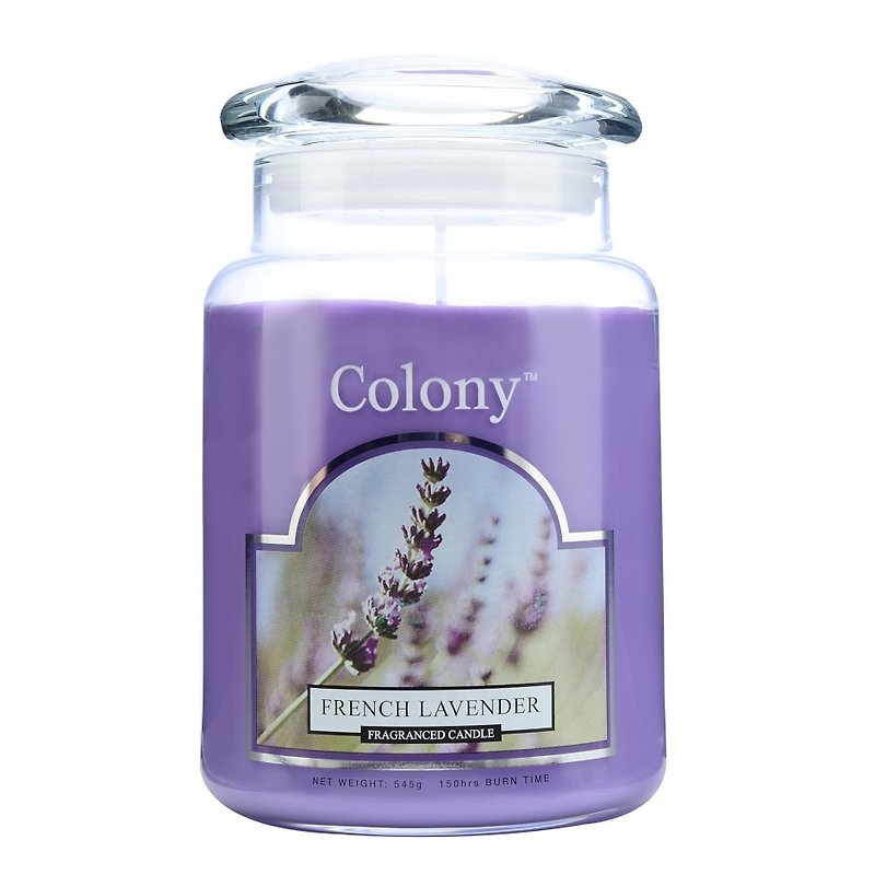 British Candle Colony French Lavender Glass Canned Candle 150hr - Candles & Candle Holders - Wax 