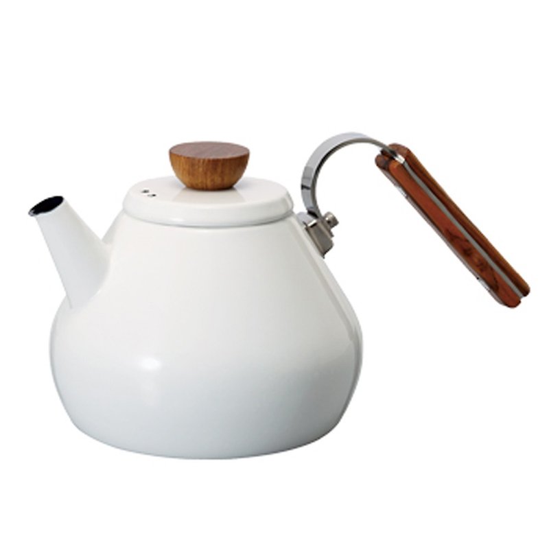 Hario BONA琺瑯茶壺/BTK-80-W - 咖啡壺/咖啡周邊 - 琺瑯 白色