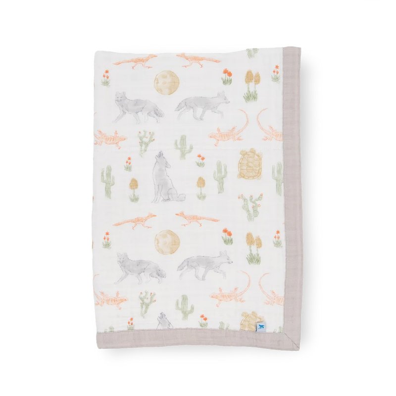 Little Unicorn Pure Cotton Baby Blanket Desert Moonlight Night - อื่นๆ - ผ้าฝ้าย/ผ้าลินิน ขาว