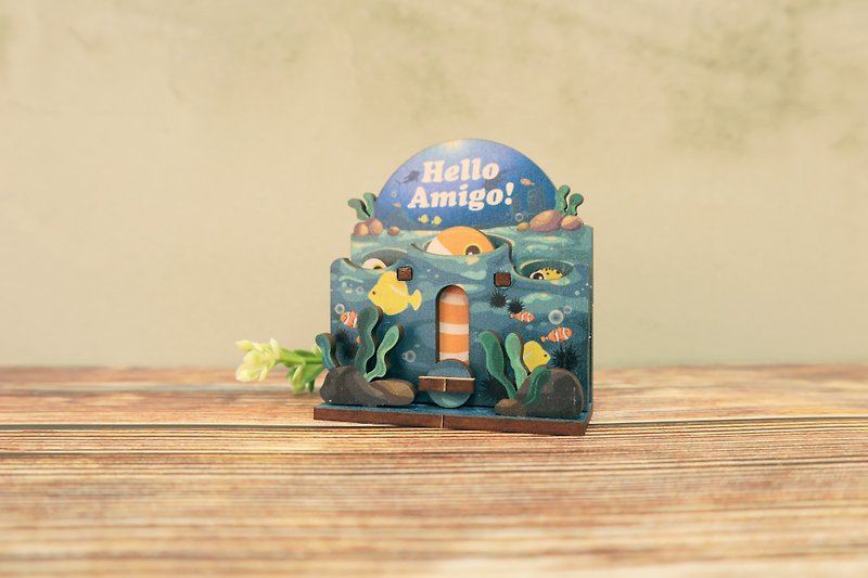 Hello amigo Garden Eel-Movable DIY Magnet | Ornaments - Wood, Bamboo & Paper - Wood Blue