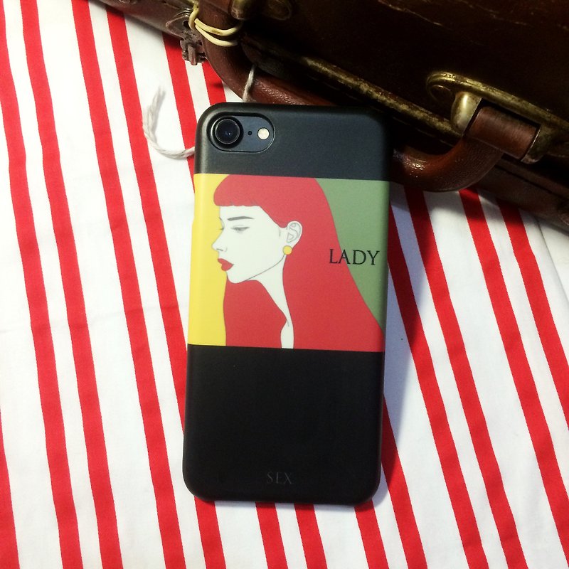 Lady original design phone shell iPhone, Samsung protective shell / birthday gift / original design / holiday gift - เคส/ซองมือถือ - พลาสติก สีดำ