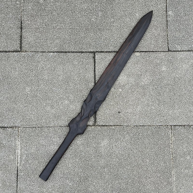 刀剣 魔剣ブラック手作り木刀 美術木刀 鬼刀 販売します - 置物 - 木製 ブラック
