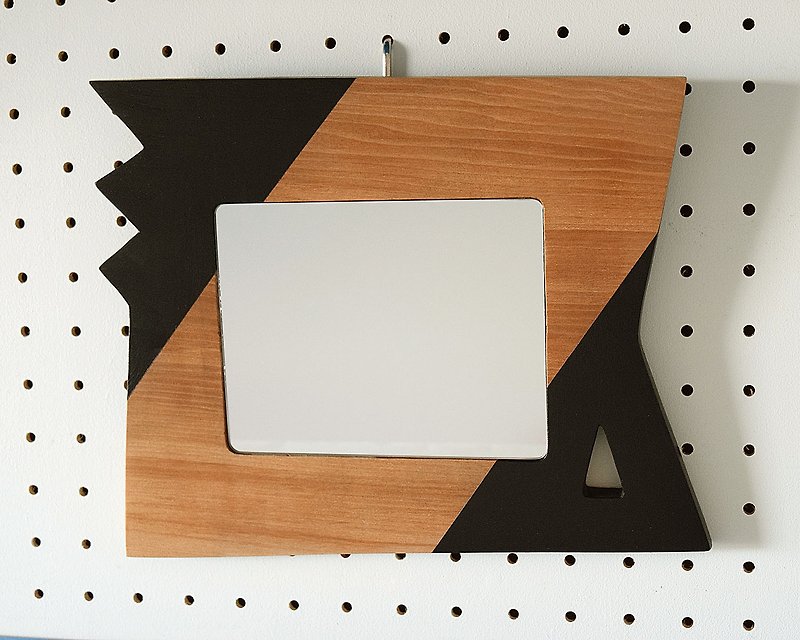 ウォールミラー（ジグザグと三角） - ウォールデコ・壁紙 - 木製 ブラック