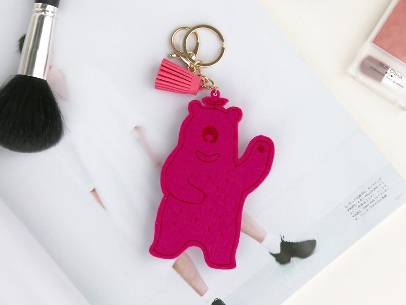 Le Yang Gauisus- Hello Bear! Key ring / strap - peach red - Keychains - Polyester Red