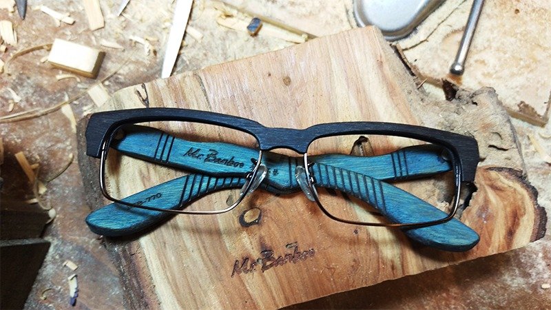 Taiwan handmade glasses [MB] Action series exclusive patented touch technology Aesthetics artwork - Glasses & Frames - Bamboo Multicolor