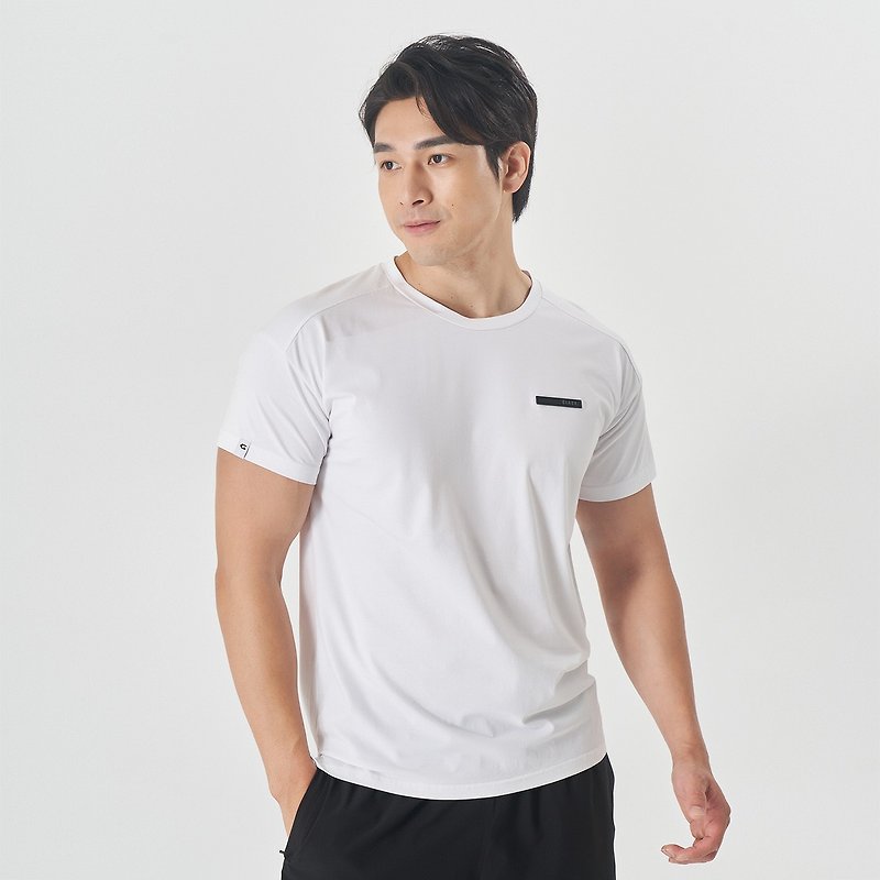 【GLADE.】Premium Lightweight Cool Casual Top (Clear White) - Men's Sportswear Tops - Cotton & Hemp White
