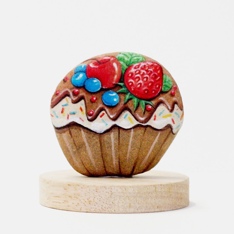 Cupcake stone painting. - Other - Stone Multicolor
