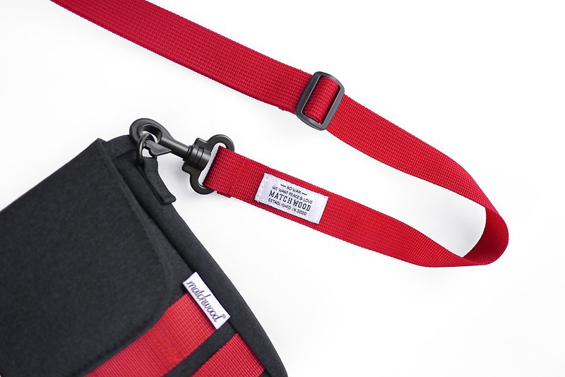 加購-火柴木設計 Matchwood 紅背帶 1280以上包款即可優惠180加購 - 側背包/斜孭袋 - 尼龍 紅色