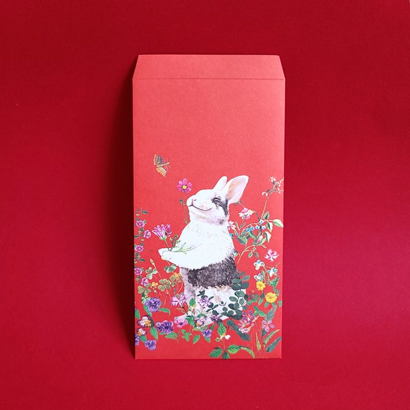 福獸納福系列紅包袋-兔和食得/5入 - 紅包袋/春聯 - 紙 紅色