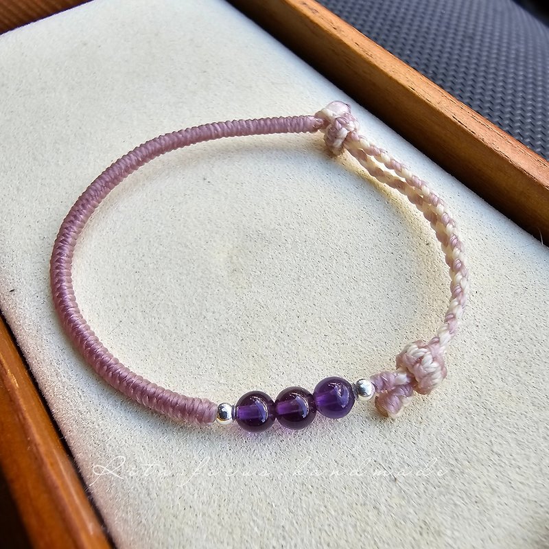 Edge weaving | Design style | Element matching | Bracelet | Anklet | Wisdom Lotus Purple - สร้อยข้อมือ - คริสตัล สีม่วง