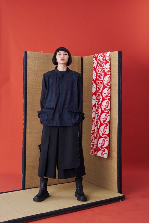 INF 長袖襯衫/口袋襯衫/家紋印花/24AW-INF