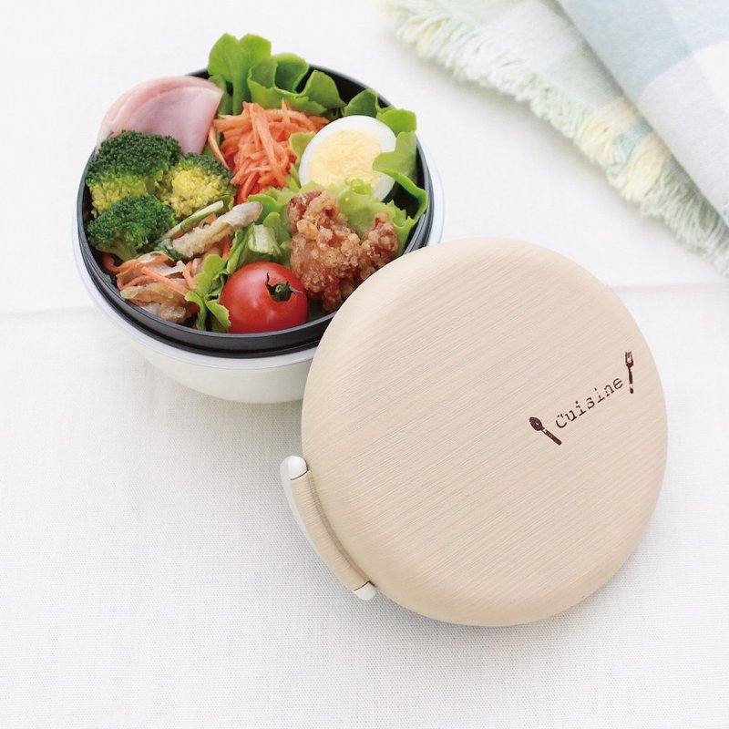 Cuisine 2-Tier Lunchbowl Lunchbox Bowl Natural Scandinavian Made In Japan - Lunch Boxes - Plastic White