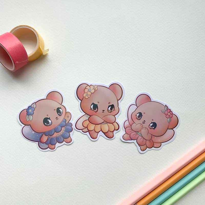 Cute kawaii holographic stickers fairy cats - สติกเกอร์ - กระดาษ หลากหลายสี