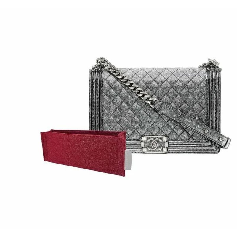 【香港製造|韓國絨布】手製內袋| 收納袋 Chanel Boy Large 30 cm - 化妝包/收納袋 - 其他材質 多色