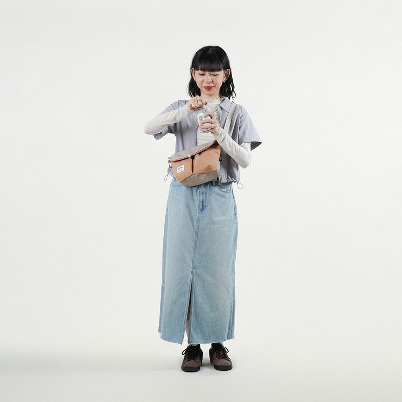 【新色】經典款式立體斜背包S號 MINI KASEN ECO (霧卡其/焦糖) - 側背包/斜背包 - 環保材質 多色