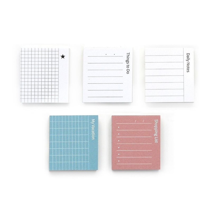 GMZ pastel square crisp index type post-it 5 into group - daily combination package, GMZ07181S - กระดาษโน้ต - กระดาษ หลากหลายสี