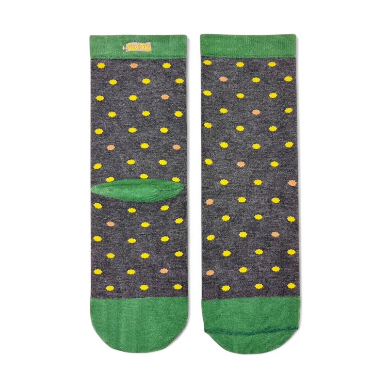 BestTag 小圓點襪  黃綠 - 襪子 - 棉．麻 