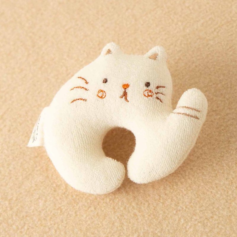 [Japanese Amorosa Mamma organic cotton] Baby hand rattle/doll (cat) - Kids' Toys - Cotton & Hemp 