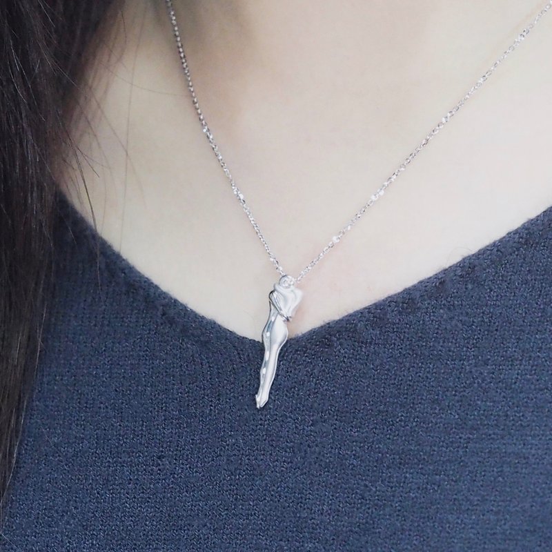 擁抱 Embrace | 純銀頸鏈 Necklace - 項鍊 - 純銀 銀色
