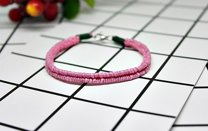 Thai silk wax line type <covering> // can choose color // - Bracelets - Wax Pink
