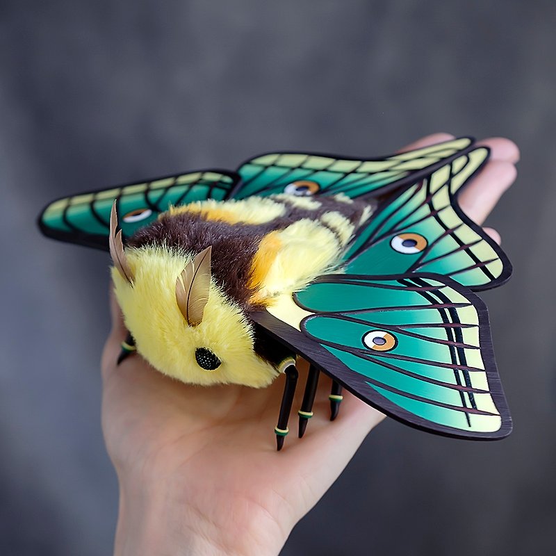 Spanish moon Moth plush doll - make to order - Stuffed Dolls & Figurines - Other Materials Green