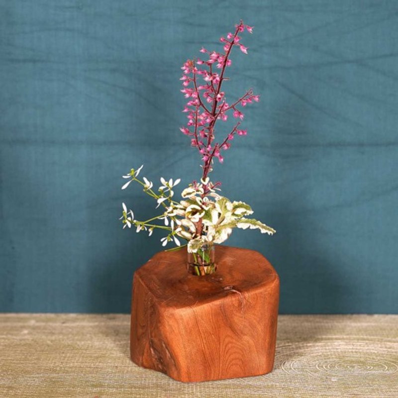 driftwood vase, flower base, vase, 56 - เซรามิก - ไม้ สีนำ้ตาล