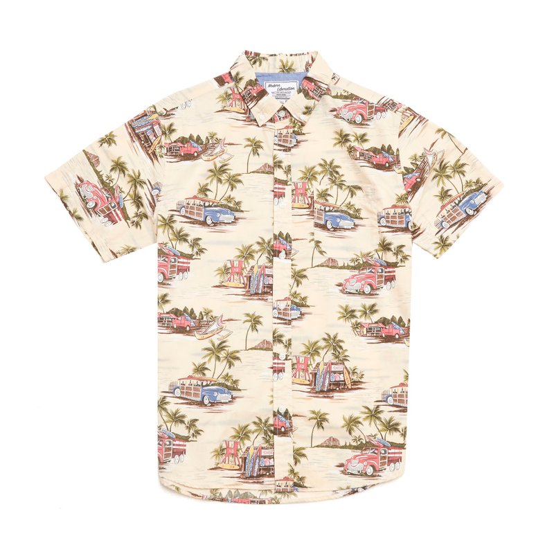 Vintage Beach Shirt 復古沙灘襯衫 - 卡其色 - 預購商品 - 男襯衫/休閒襯衫 - 棉．麻 透明